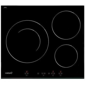Cata Placa de Inducción, Modelo IB 6030 BK, 3 Zonas de Cocción, 9 Niveles de Potencia, Ancho de 59 cm, Color Negro