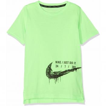 Nike B NK BRTHE Top SS Hyper Dry T-Shirt, Niños, Lime Blast, XS