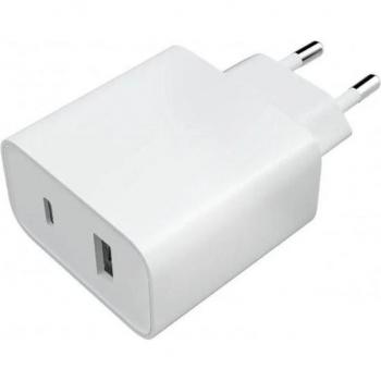 Cargador Rápido Xiaomi 33W Combo USB-A Blanco con Cable USB-A a USB-C