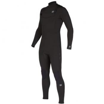 Billabong Absolute 3/2mm Traje de Surf con Cremallera en el Pecho para Hombre, Neopreno negro, Mangas largas, GBS (costuras pegadas y selladas), Tamaño L