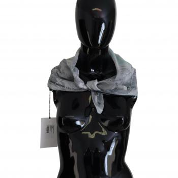 Gray Print Shawl Foulard Branded Scarf by Costume National