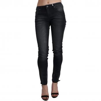 Black Washed Low Waist Skinny Denim Trouser