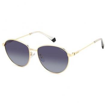 Polaroid Women's Gold Grey Sunglasses with Dark Grey Shading, Size 57 MM