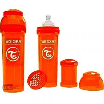 Twistshake Biberón anticólicos con mezclador naranja naranja Talla:330 ml, 11oz