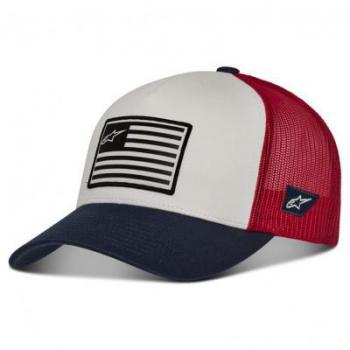 Gorra Alpinestars Flag Snapback Hombre Rojo, Blanco y Azul (Tamaño Único)