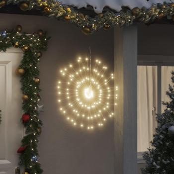Luces de Navidad de Estrellas 2 uds 140 LED Blanco Cálido 17 cm