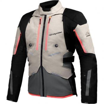 Ixon Chaqueta de Moto Vidar Beige-Verde Táctico-Rojo Textil 2XL