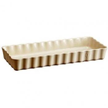 Molde rectangular cerámico para tartas 15 x 36 cm color crema - Emile Henry
