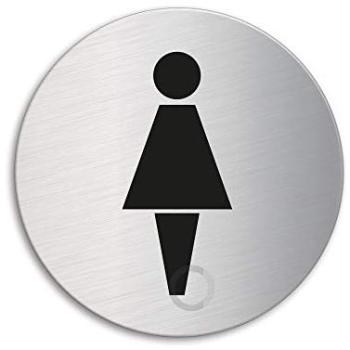 Señal Pictograma en Acero INOX Ø 75mm No.40043 Baño Mujeres