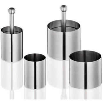 Küchenprofi Stainless Steel 6-Piece Dessert and Appetizer Mold Set with Tamper, Silver