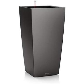 Lechuza Maceta, Charcoal Metallic Cubico Premium, 30