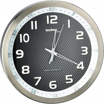 Technoline WT 8970 - Reloj de Pared, Color Aluminio Y Negro