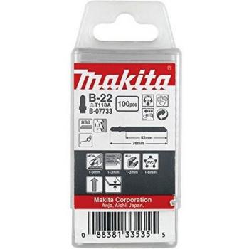 100 Hojas de Sierra Calar HSS Makita B-07733 para Metal, Inox, Aluminio y PVC - Paquete de 100 unidades