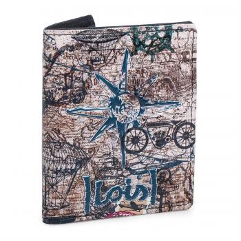 Lois - 11211 Cartera Monedero Billetero Tarjetero Joven Lona Estampada. Vertical. Portamonedas con Cremallera. Compartimentos Tarjetas y documentación y 1 para Billetes, Color Negro