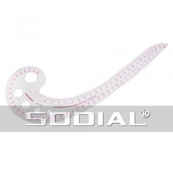 SODIAL(R) Plantillas Burmester Regla Longitud 11.8 Forma de Coma Plastico Transparente
