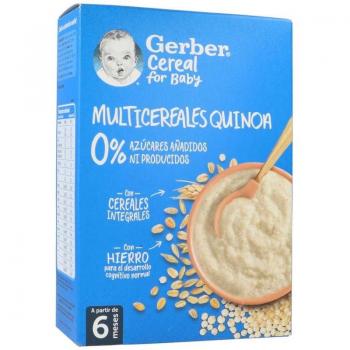 Gerber Multicereales con Quinoa para Bebés a partir de 6 Meses, Sin Azúcares Añadidos, 270g