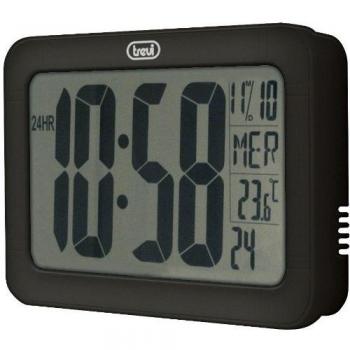 Trevi 3328 - Reloj digital de 23 cm x 14,5 cm con calendario y termómetro - Pantalla LCD extra grande - Color negro