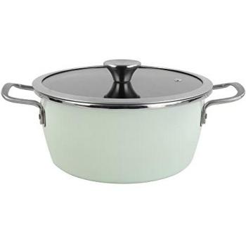 Cacerola Nordic Verde 24 cm con Tapa de Vidrio, Antiadherente, Apta para Inducción y Lavavajillas
