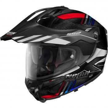 Nolan Casco Adventure X-552 Ultra Carbon Rojo-Blanco y Nolan X-552 Ultra Carbon Wingsuit N-Com Casco - Negro Gris Rojo (L)