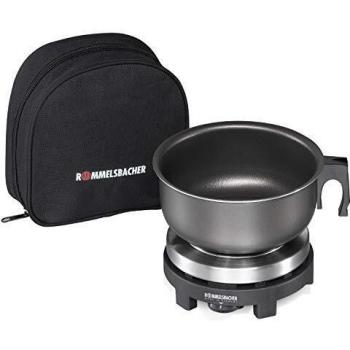 Rommelsbacher RK 501/SU Hornillo de viaje con olla y funda, Negro