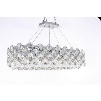 Colgante Raina Cromado 55 Cm - Luz de cristal cromado de 10 luces