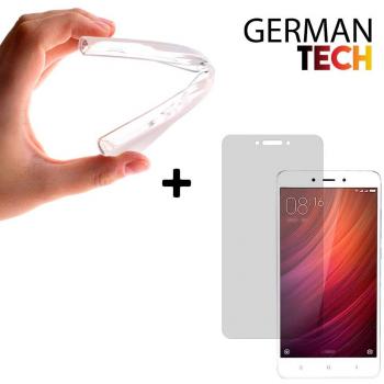 Funda Carcasa Gel FLexible TPU transparente para Xiaomi Redmi Note 4 + Protector de Pantalla Cristal Vidrio Templado Premium {Magic Pack German Tech®}