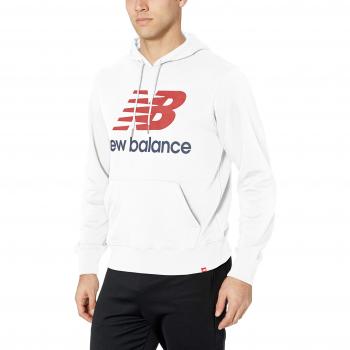 New Balance Mt91547 Sudadera con Capucha, Hombre, Blanco, Large