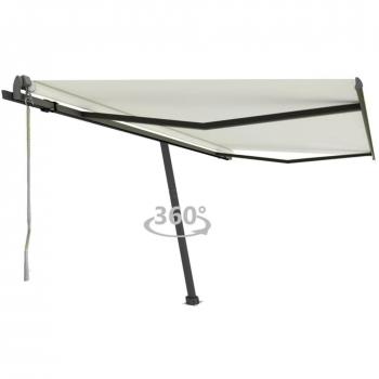 Toldo de pie automático crema 450x300 cm