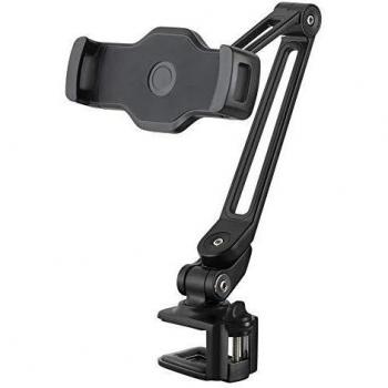 K&M 19805 Adjustable Smartphone and Tablet Holder, Black