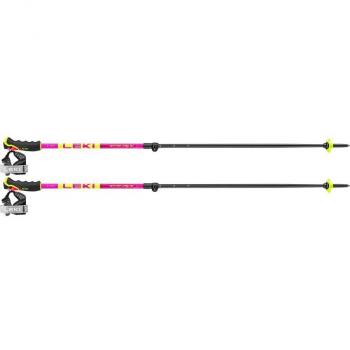 Bastones de esquí Leki Spitfire Vario 3D (Pink) - Bastones de esquí ajustables, fabricados en aluminio ligero, empuñadura ergonómica 3D, correa ajustable,