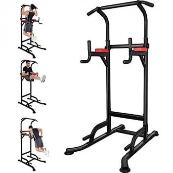 Power Tower, Entrenador de Músculos Abdominales, Barra de Dominadas Multifuncional de Torre de Músculos, Estabilidad, Espalda y Tríceps, Dominadas - Gimnasio familiar