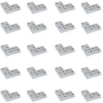 EMUCA - Patas para Mueble, pies de plástico para Muebles Gris Metalizado, Pack de 20 Patas Alto 12mm