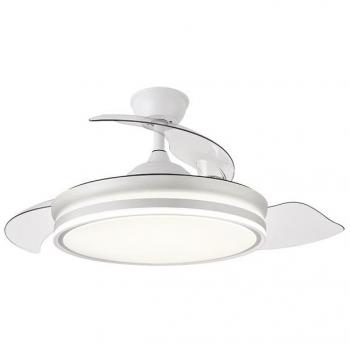 Ventilador de Techo Retráctil con Luz PROFER Home 107 cm de diámetro, 3 aspas blancas