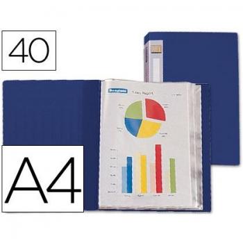 Liderpapel Carpeta Personaliza31722 40 Fundas Polipropileno Din A4 Azul Lomo Personalizable