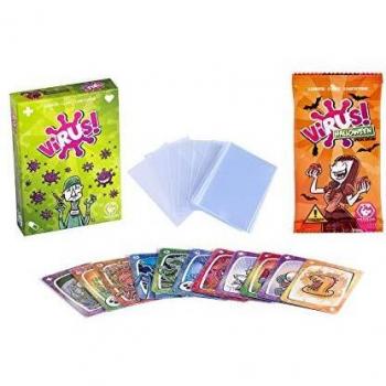 Pack Juego de Cartas Virus + Virus Halloween + 100 Fundas. Edicion Española. +8 años