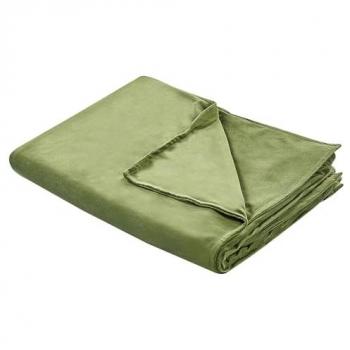 Funda de manta pesada moderna verde oscuro 135 x 200 cm tejido poliéster Rhea