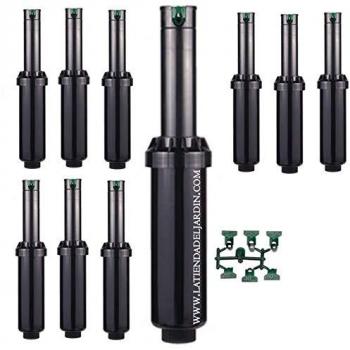 Set de 10 Aspersores de Riego Hunter SRM-04, Rosca Hembra 1/2'', Alcance Ajustable de 4 a 9,4 metros