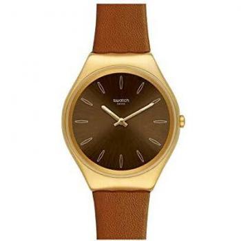 Swatch Reloj Analógico para Mujer de Cuarzo Suizo con Correa en Cuero Genuino SYXG104