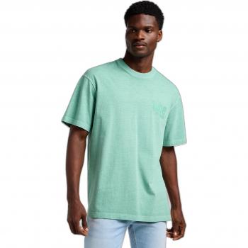 Lee Men's Loose Logo T-Shirt, Intuition Grey, Mint Green - L