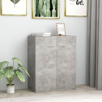 Aparador de madera contrachapada 60x30x75 cm en color gris hormigón, mueble de almacenaje moderno para salón, buffet auxiliar y armario de almacenamiento
