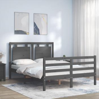 Cabecero de cama gris de madera maciza 140x190 cm