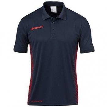 Uhlsport Score Polo Camiseta Camisetas, Unisex, Score Polo Shirt, Marine/Fluo Rot, Medium