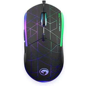 Ratón Marvo Scorpion M115 - Gaming, USB 2.0, 7 colores LED, hasta 4000 DPI, sensor óptico con 6 botones programables