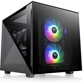 Thermaltake Divider 200 TG Black/Micro ATX Case/PC-Case/Tempered Glass/Black,