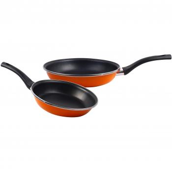 Magefesa Valencia - Lote de 2 sartenes, diámetro 20/24 cm, color naranja