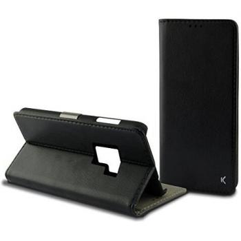 KSIX smart your tech Funda con Tapa para Samsung Galaxy S9, Semirrígida, Standing, Negro