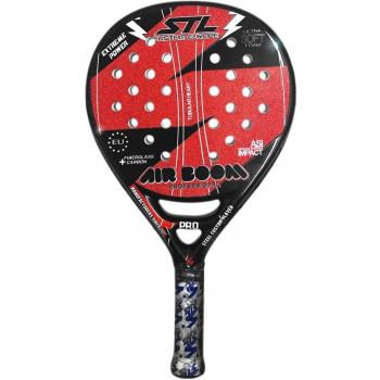 Steel Custom Europe Air Boom-16 - Pala de pádel, color negro / rojo, 380-385 g