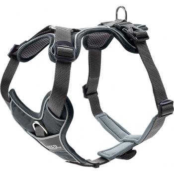 Arnés para perros HUNTER Divo, color gris, talla L, con perímetro de pecho ajustable de 72 cm a 100 cm