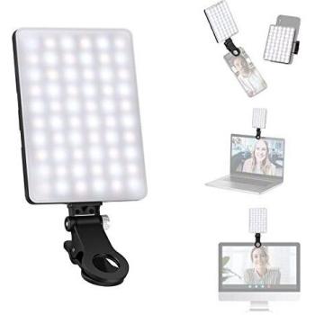 NEEWER Kit de Luz de Videoconferencia LED con Clip y Soporte para Teléfono iPhone/Tablet/Laptop, CRI +95 Regulable con 3 Modos de Luz, Batería Integrada de 2000mAh para Trabajo Remoto/Streams/Selfies