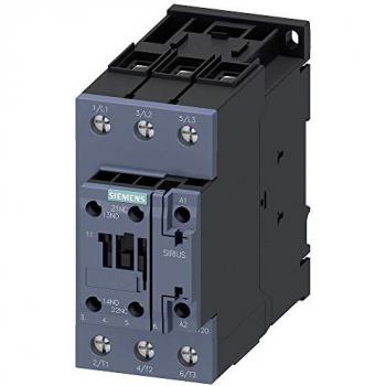 Contactor Siemens SIRIUS de 3 polos, 65A, 1NO + 1NC, 24VAC, 30kW, borne tornillo